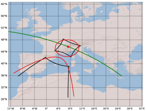 Map Europe ASIM field of view round/square parabola-like projections
