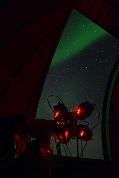 PLIP-instrument in de hoofdkoepel van het Skibotn-observatorium