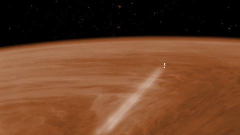 Planet Venus with Venus Express probe aerobraking